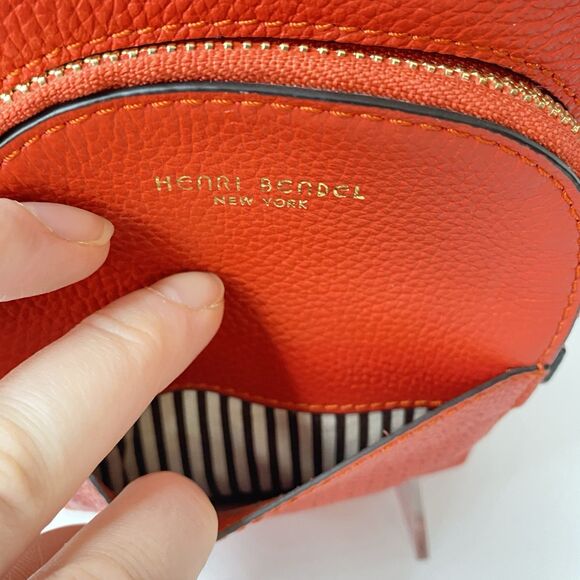 Henri Bendel New York Influencer Mini Convertible Backpack Poinsettia Red Coral - Picture 4 of 16